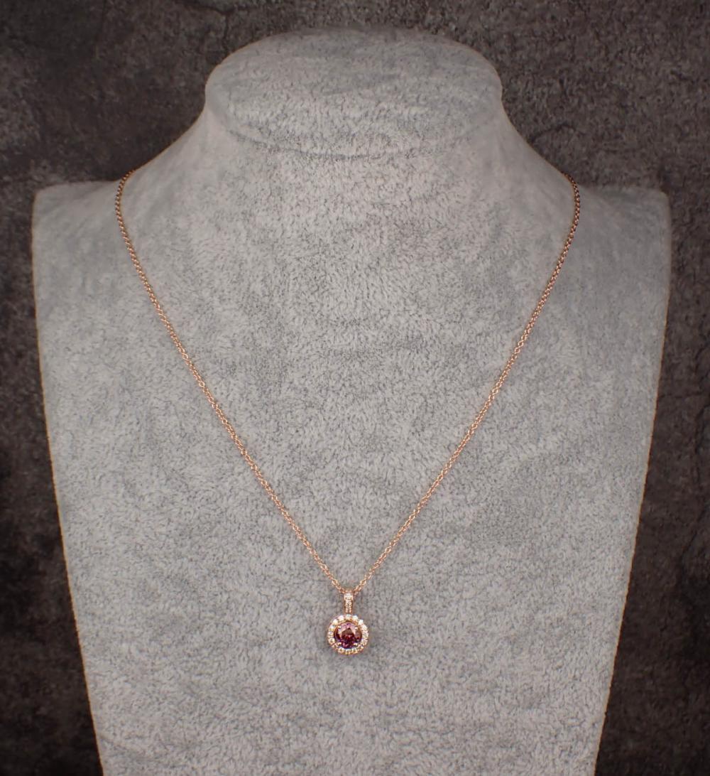 FANCY PURPLISH RED DIAMOND PENDANT 34138d