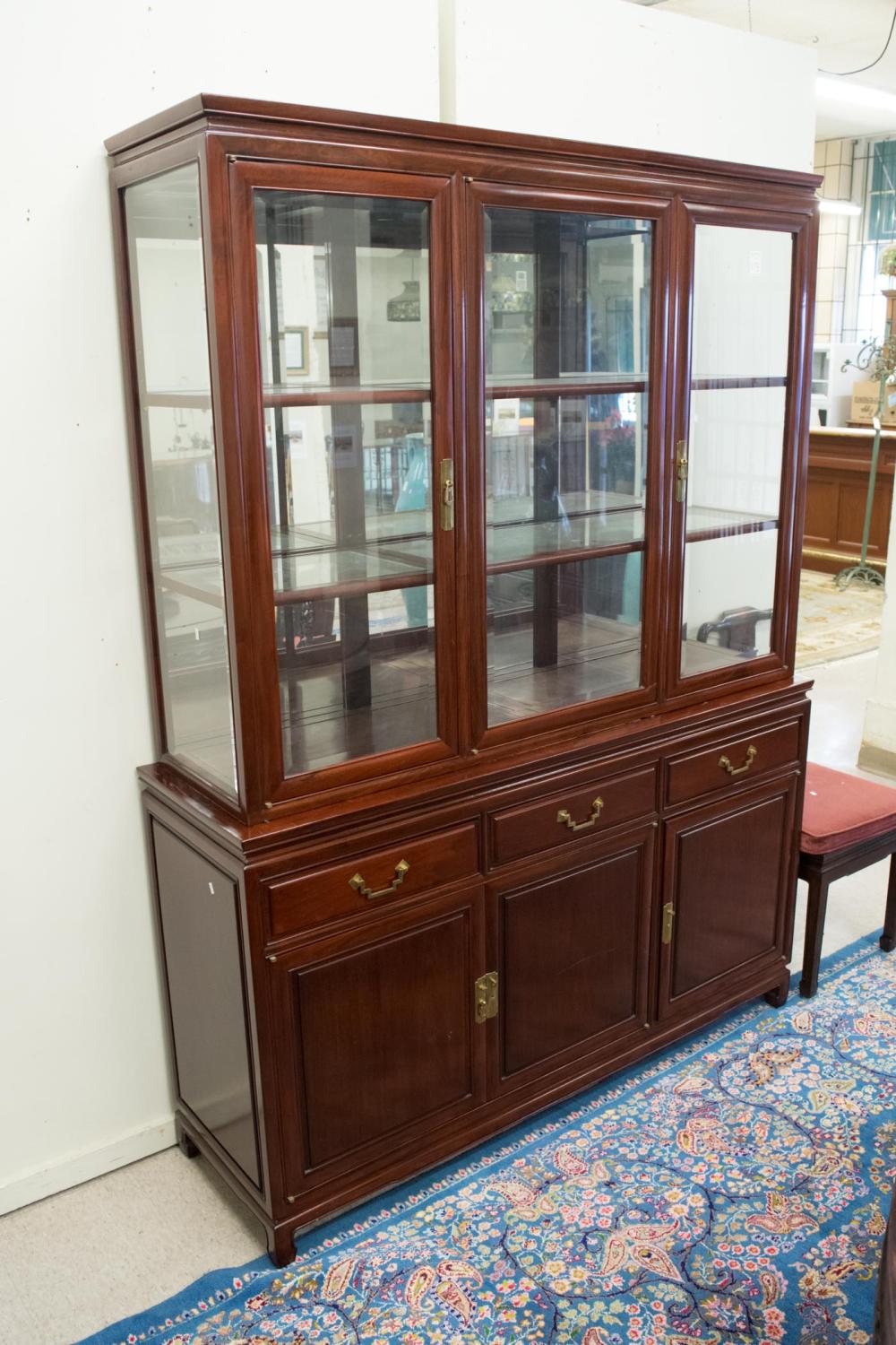 CHINESE ROSEWOOD CHINA CABINET 3413fe