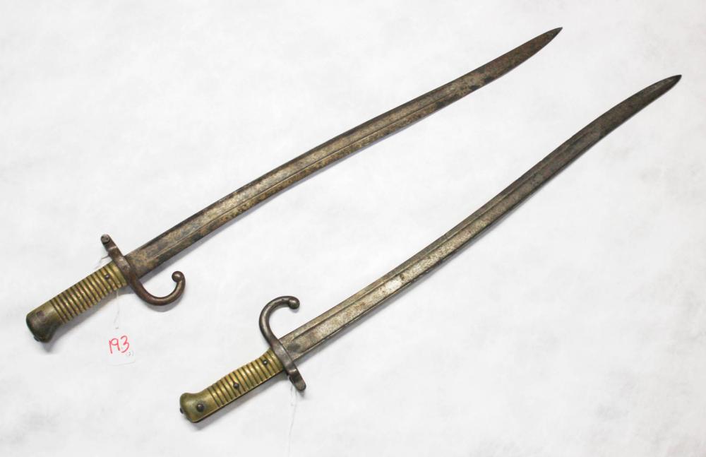 TWO MODEL 1866 CHASSEPOT YATAGHAN SWORD