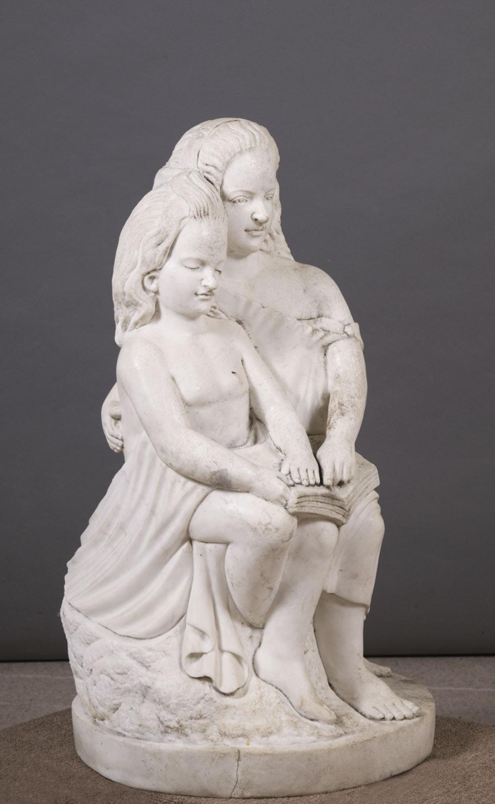 FIGURAL WHITE CARRARA MARBLE SCULPTUREFIGURAL 34147a