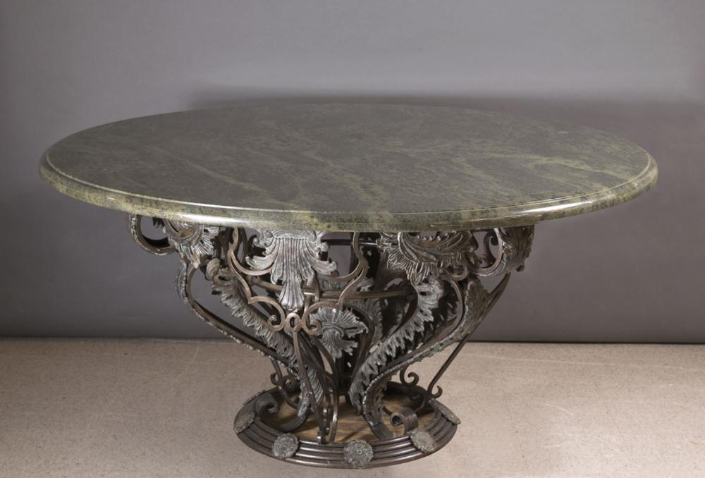 ROUND MARBLE-TOP IRON CENTER OR