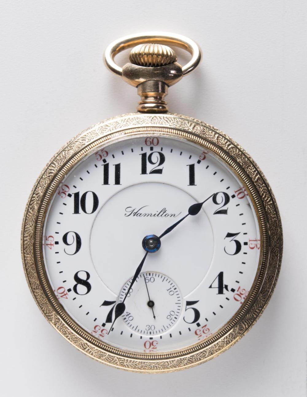 HAMILTON MODEL 1 OPEN FACE POCKET WATCHHAMILTON