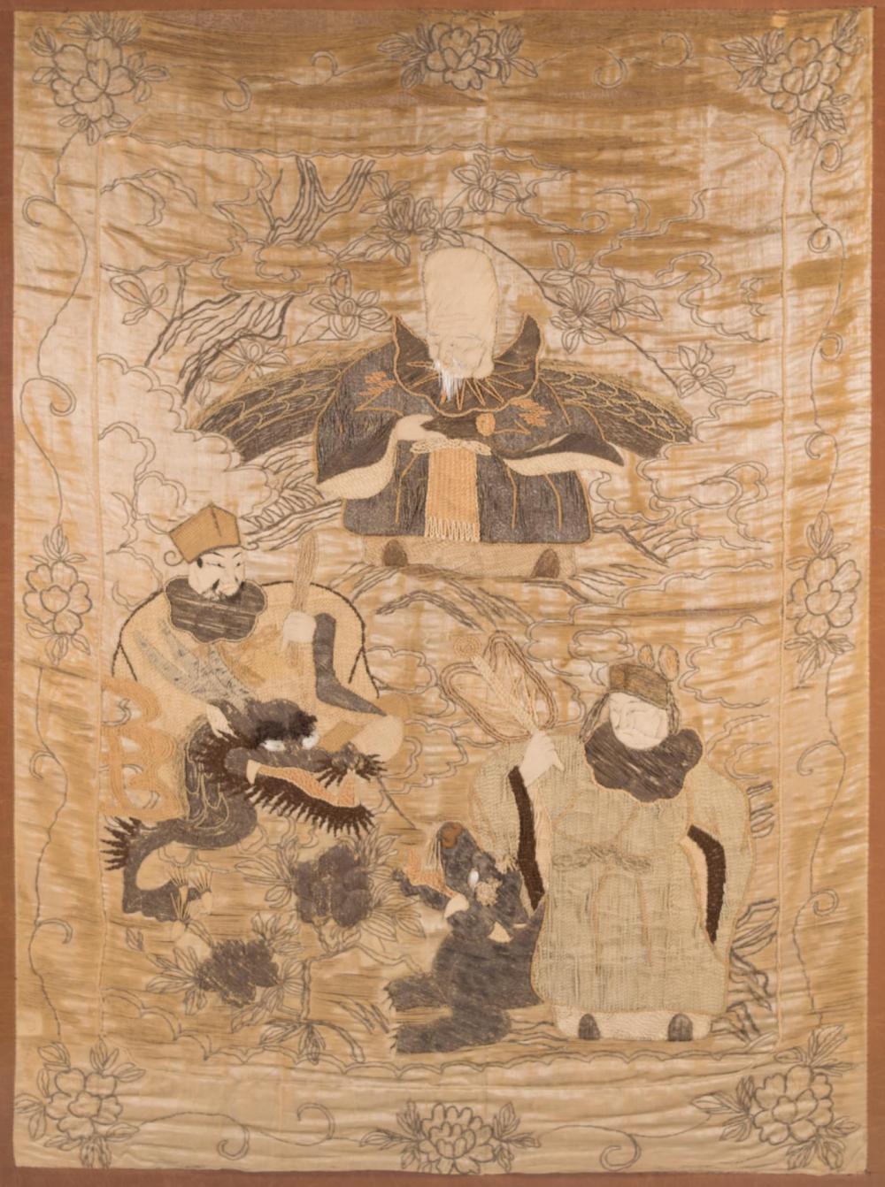 CHINESE ANTIQUE PICTORIAL SILK