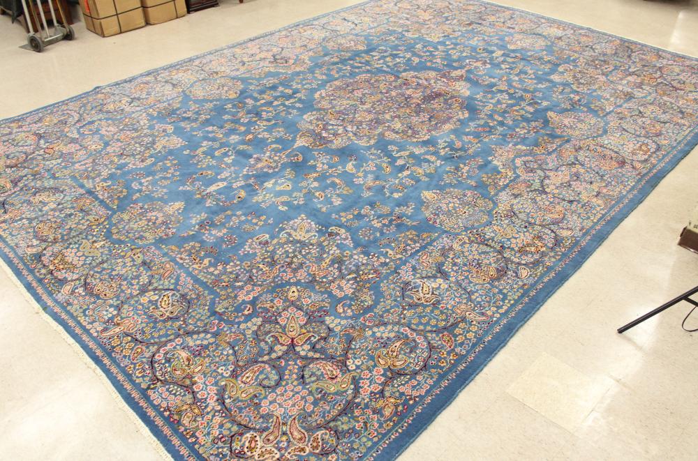 HAND KNOTTED PERSIAN KERMAN CARPETHAND 3414c5