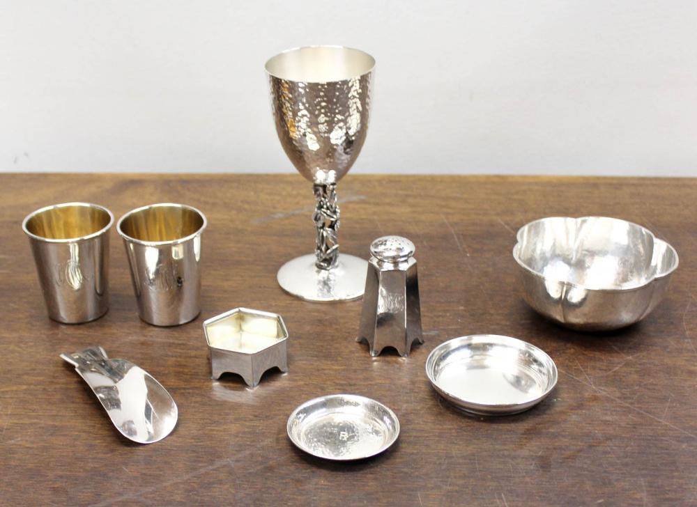 NINE PIECES OF ASSORTED STERLING