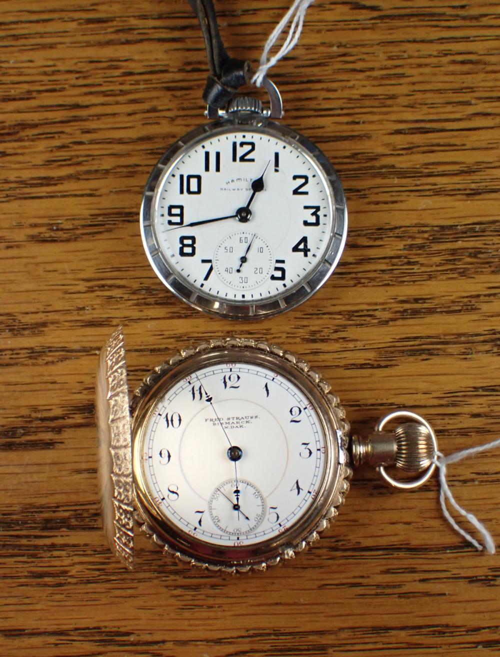 TWO POCKET WATCHESTWO POCKET WATCHES  3414f7