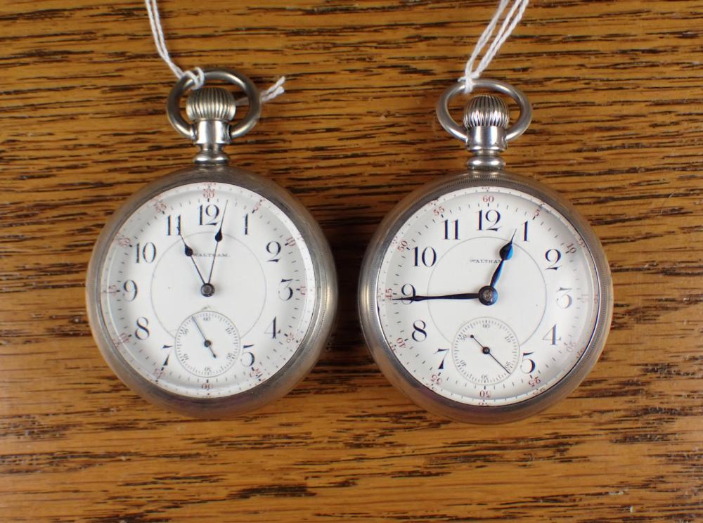 TWO OPEN FACE POCKET WATCHES BY