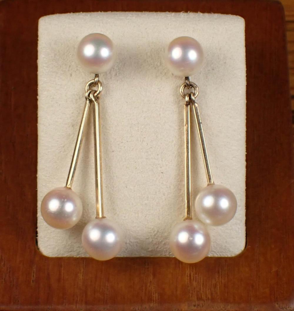 PAIR OF VINTAGE PEARL AND GOLD 341525
