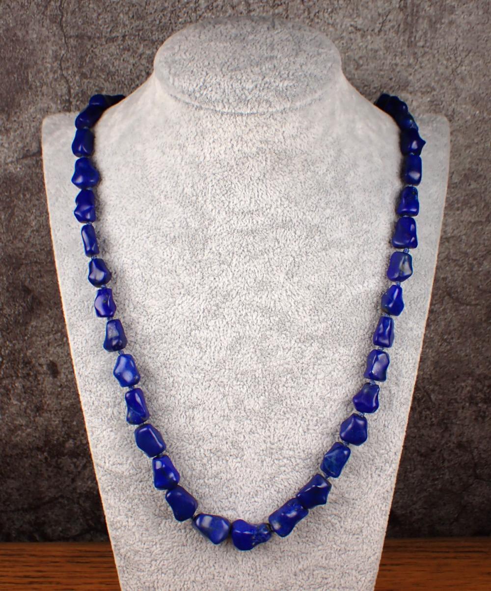 LAPIS BEADED NECKLACELAPIS BEADED