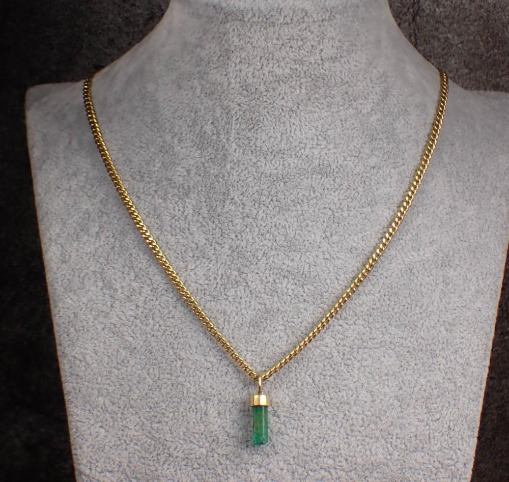 COLOMBIAN EMERALD AND GOLD NECKLACECOLOMBIAN