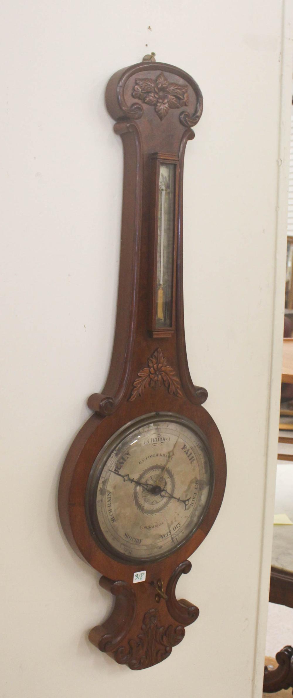 MAHOGANY CASED BANJO WALL BAROMETERMAHOGANY 341662