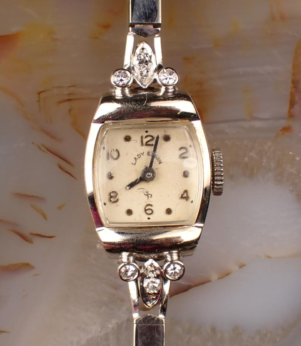 LADY ELGIN GOLD AND DIAMOND WRISTWATCHLADY 3416af