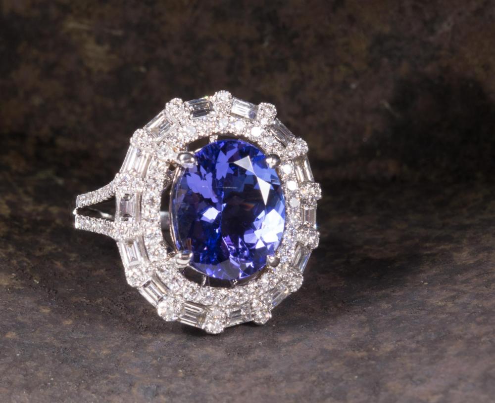 TANZANITE, DIAMOND AND FOURTEEN