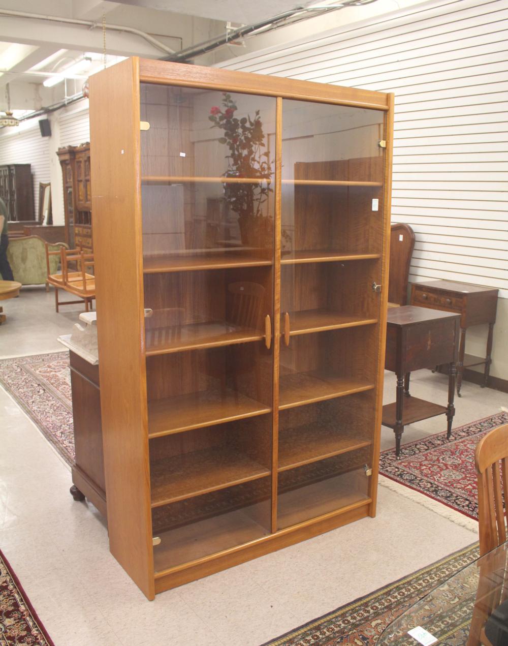 DANISH MODERN TEAK AND GLASS DISPLAY