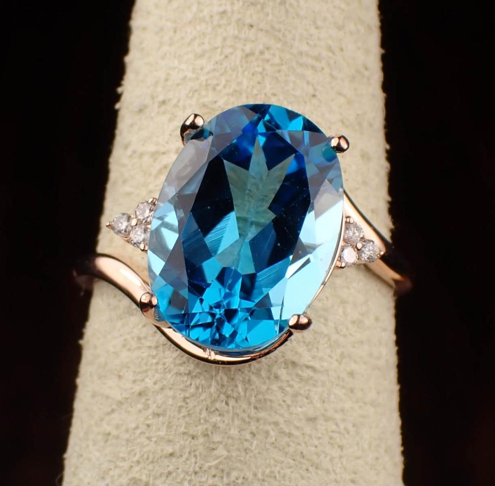 BLUE TOPAZ DIAMOND AND ROSE GOLD 341741