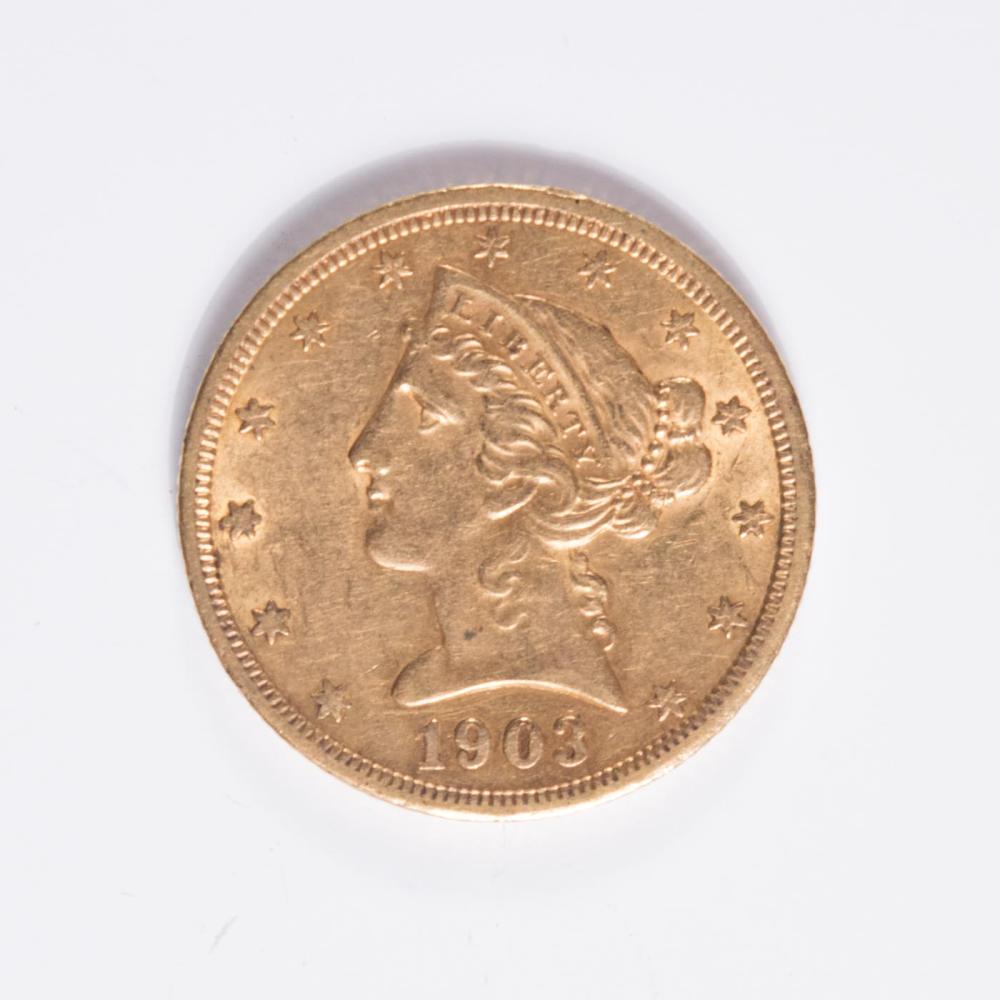 U S FIVE DOLLAR GOLD COINU S  341777