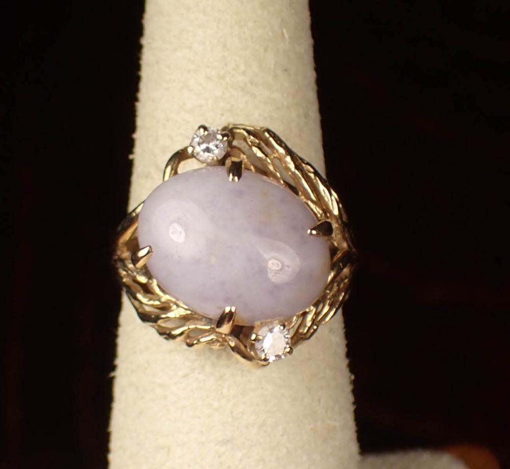 LAVENDER JADE DIAMOND AND GOLD 34179c