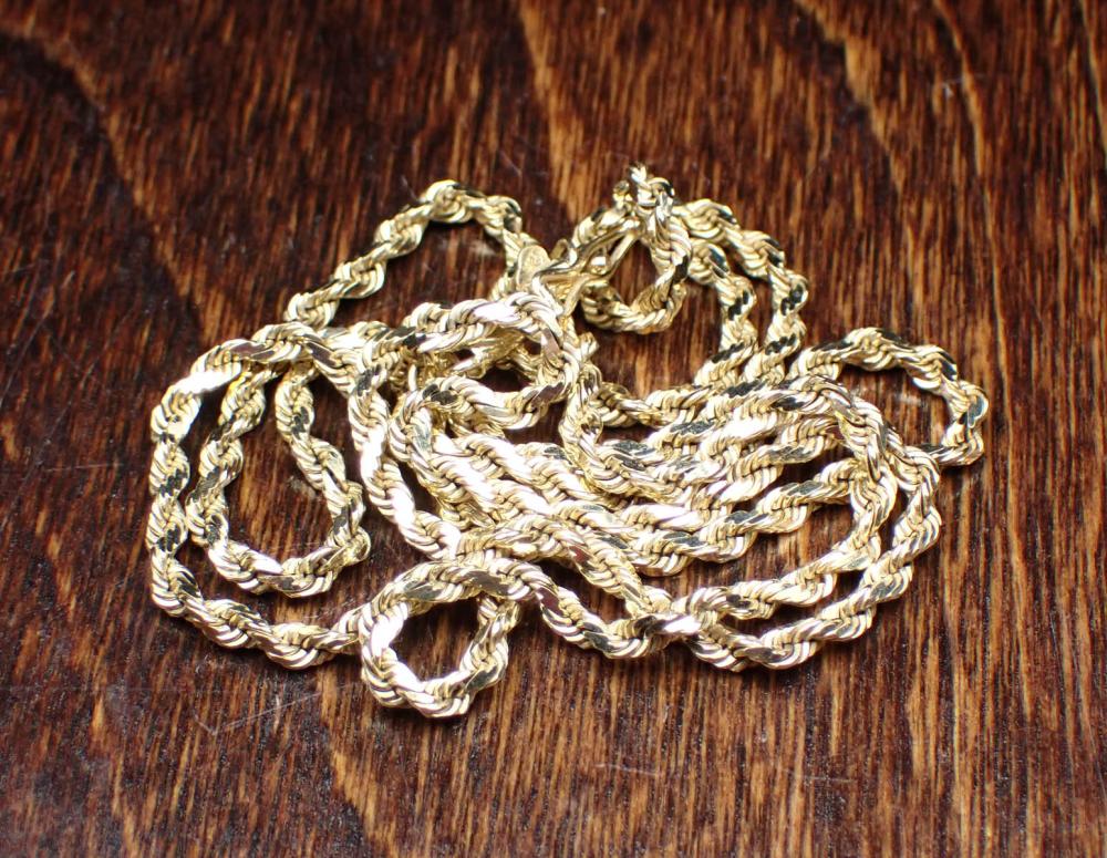 FOURTEEN KARAT YELLOW GOLD ROPE 3417ad