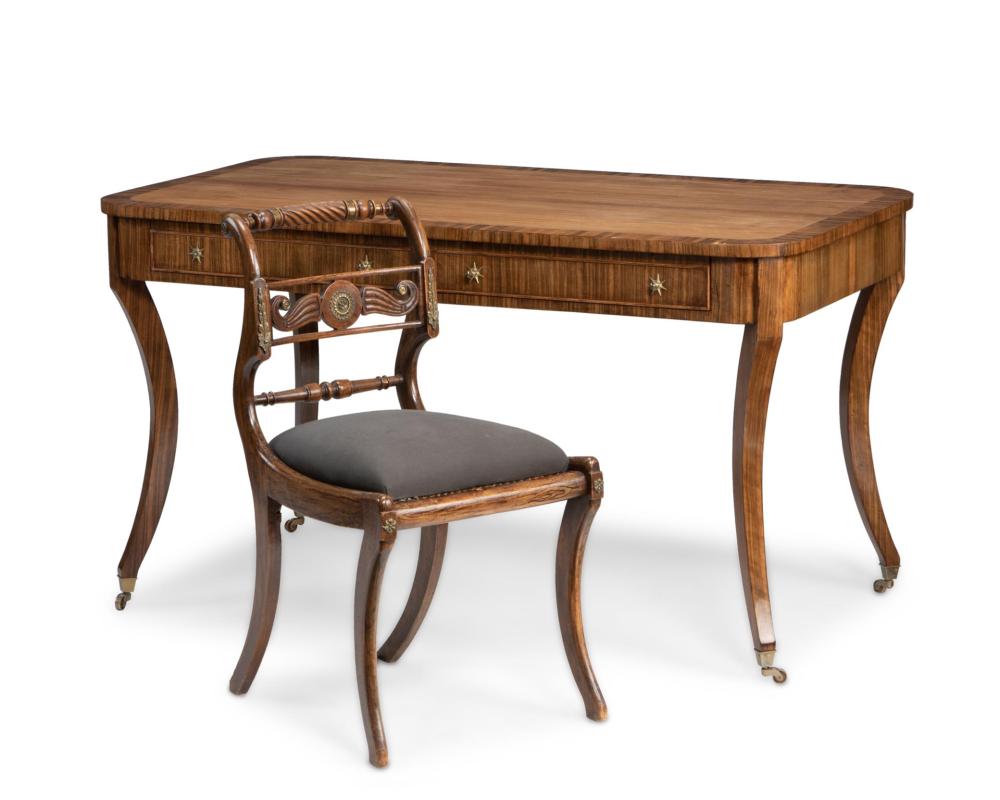 A CLASSICAL STYLE DESK AND MATCHING 343f65