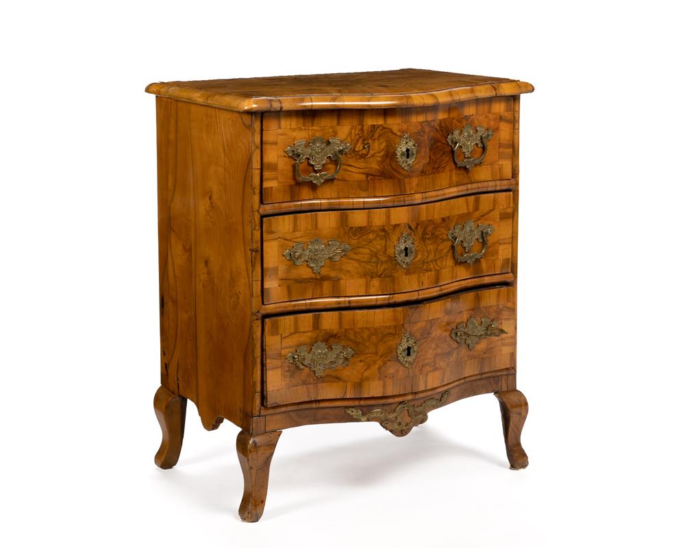 A SOUTH GERMAN ROCOCO WALNUT DIMINUTIVE