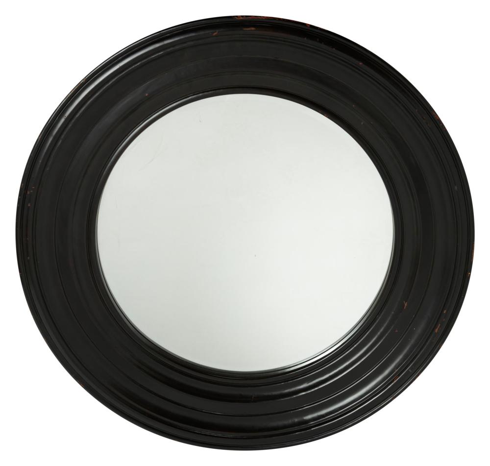 A BLACK WALL MIRRORA black wall mirror,