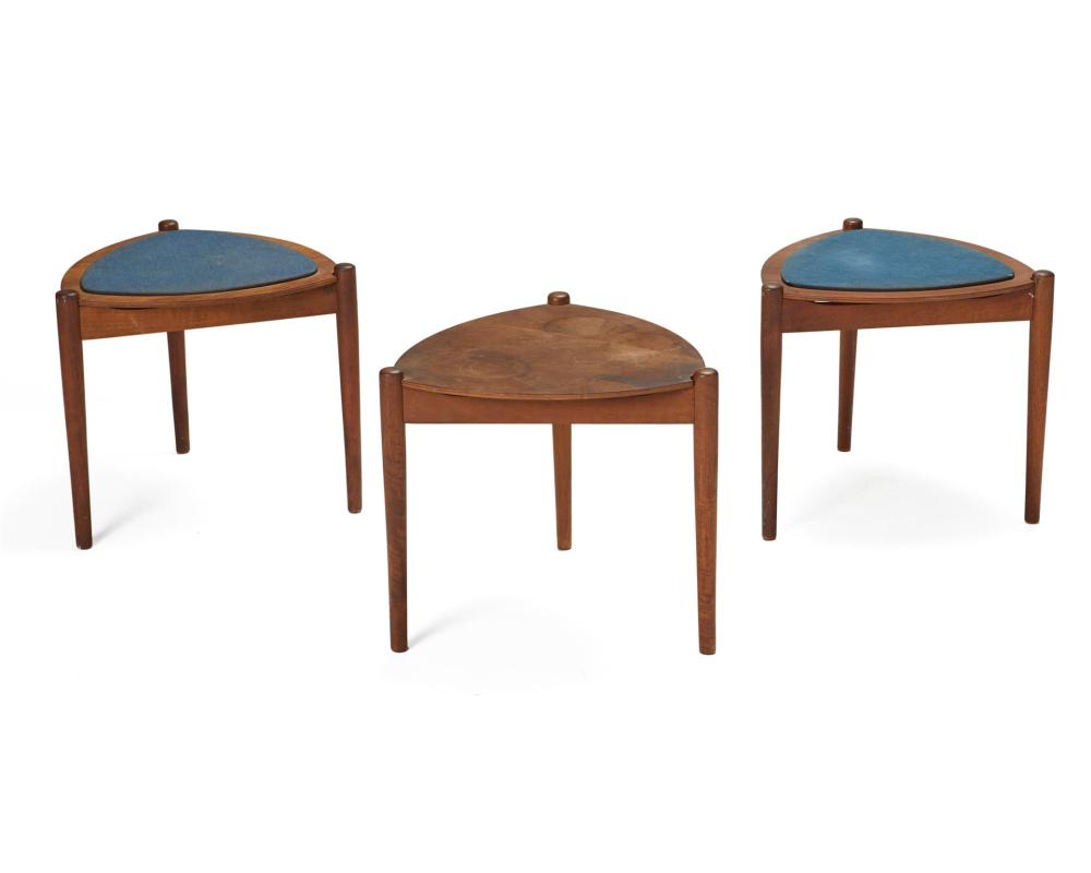 THREE HANS OLSEN REVERSIBLE SIDE TABLES