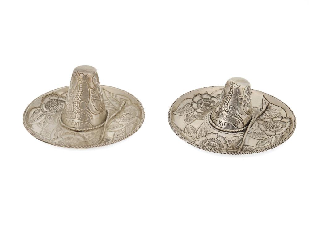 TWO MACIEL STERLING SILVER SOMBRERO