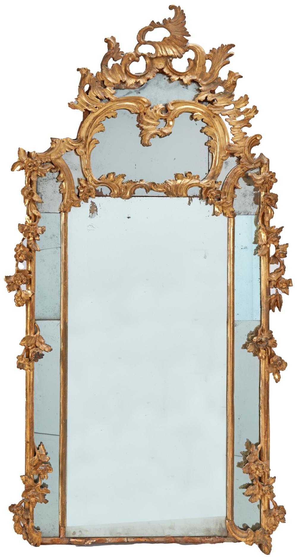 A FRENCH LOUIS XV WALL MIRRORA 3444cf