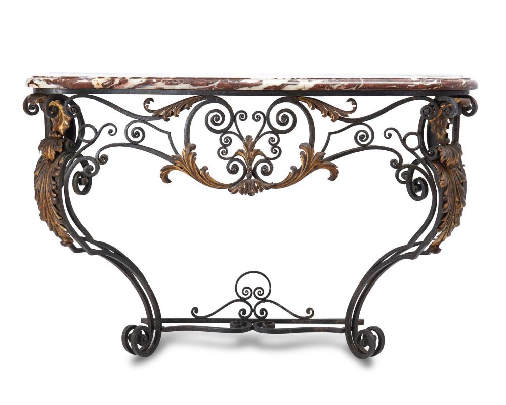 AN ITALIAN WROUGHT-IRON CONSOLE