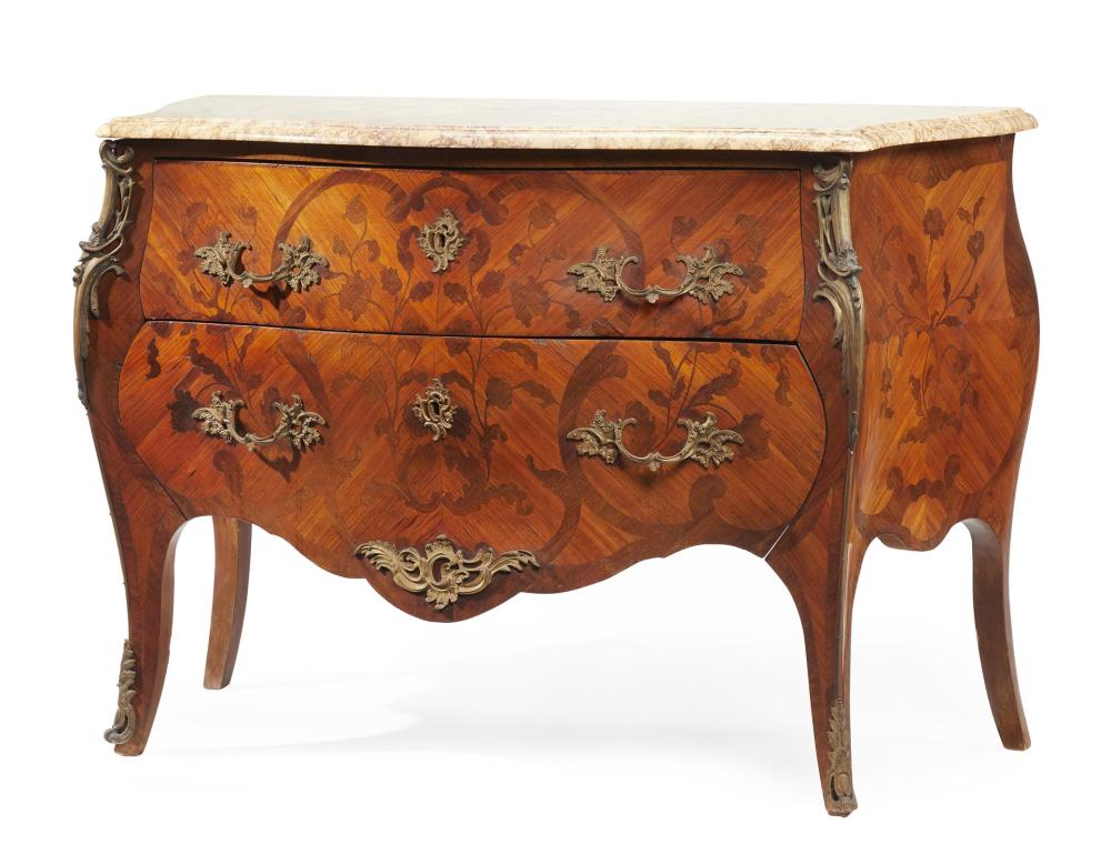 A FRENCH MARQUETRY COMMODEA French