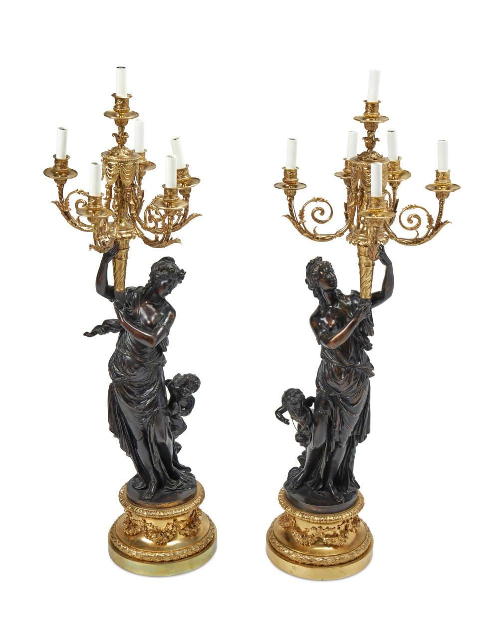 A PAIR OF FRENCH BRONZE LAMPSA 344529