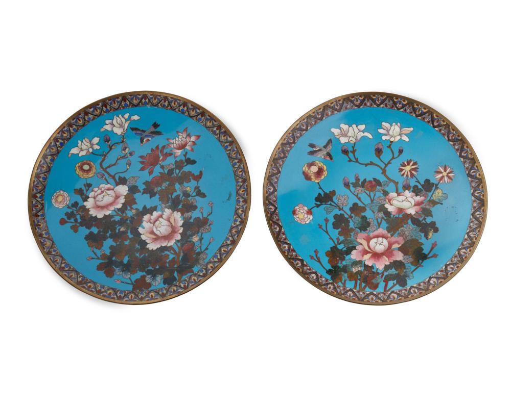 TWO JAPANESE CLOISONN CHARGERSTwo 3445b0