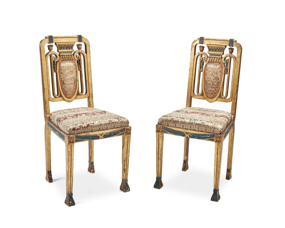 A PAIR OF EGYPTIAN REVIVAL GILTWOOD 34464c