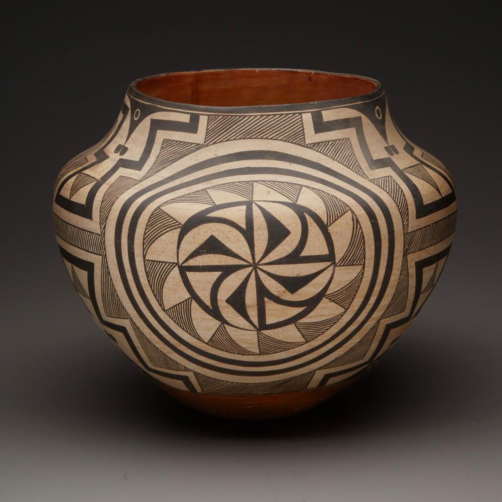 A LARGE POLYCHROME ACOMA POTTERY