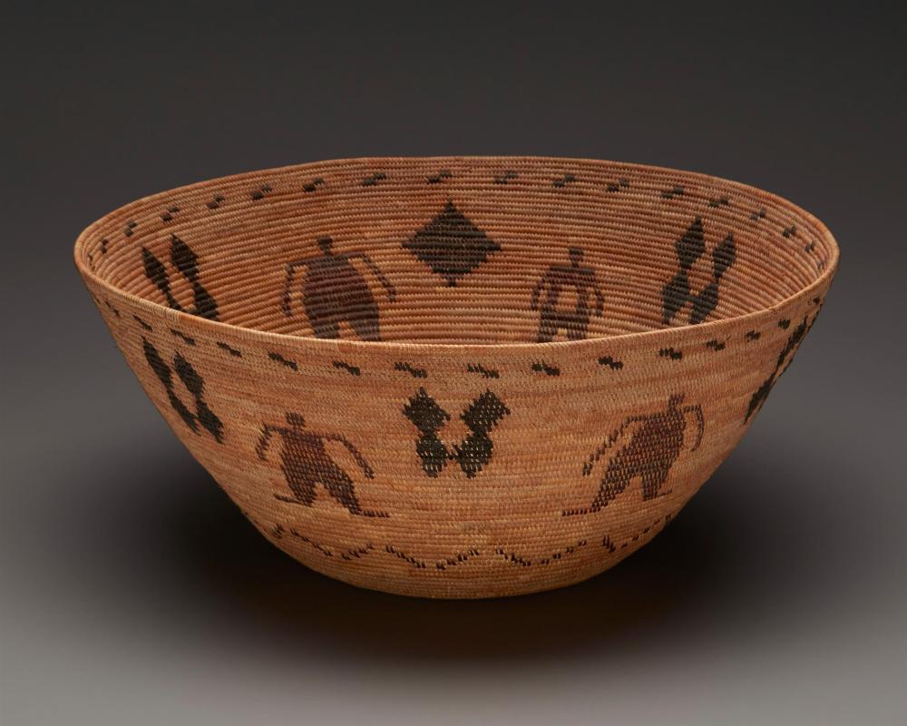 A POLYCHROME YOKUTS PICTORIAL BASKETA