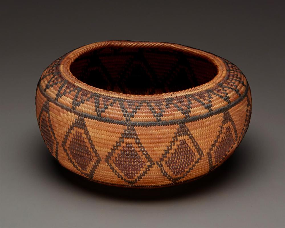 A POLYCHROME YOKUTS BASKETA polychrome