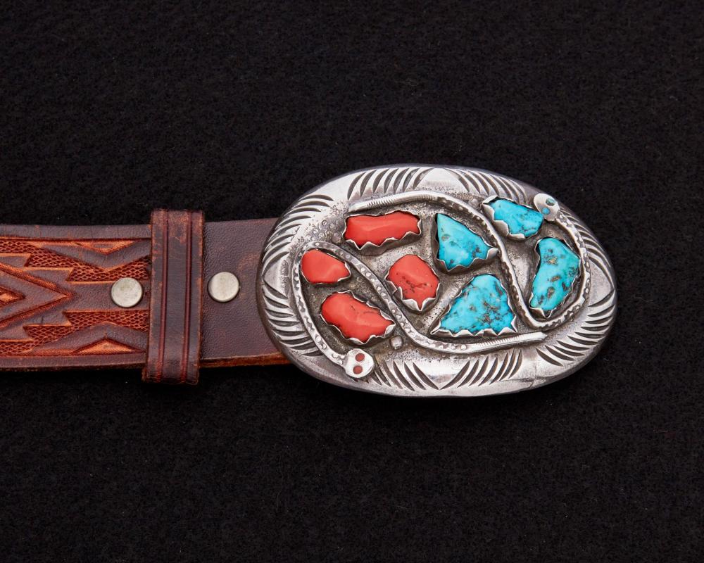 AN EFFIE CALAVAZA ZUNI SNAKE BELT 34477a