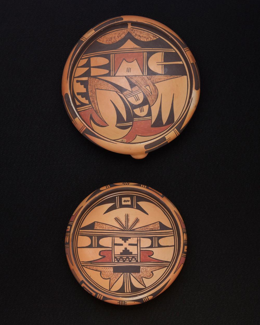 TWO HOPI POLYCHROME POTTERY BOWLSTwo