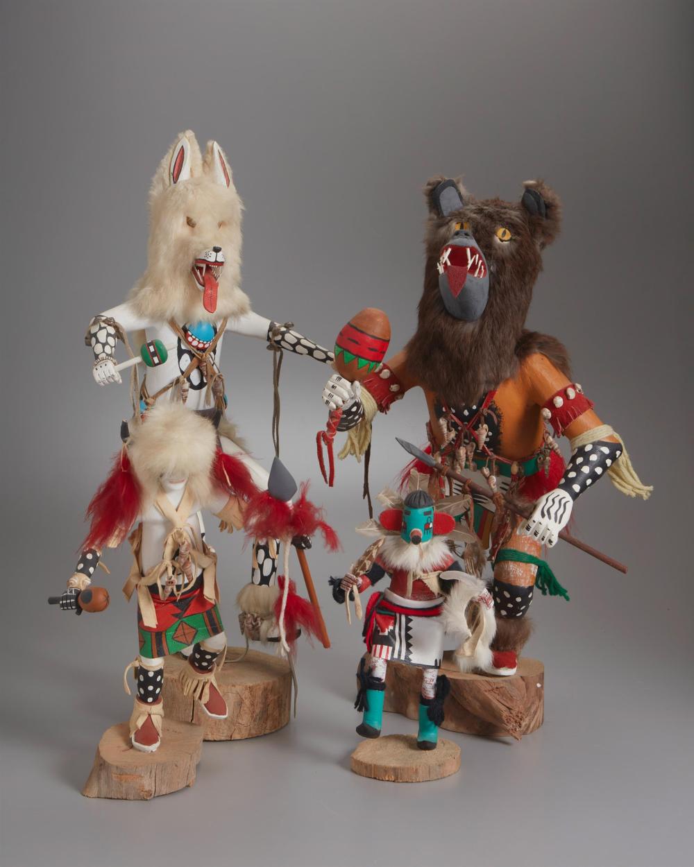 A GROUP OF KACHINA FIGURESA group of