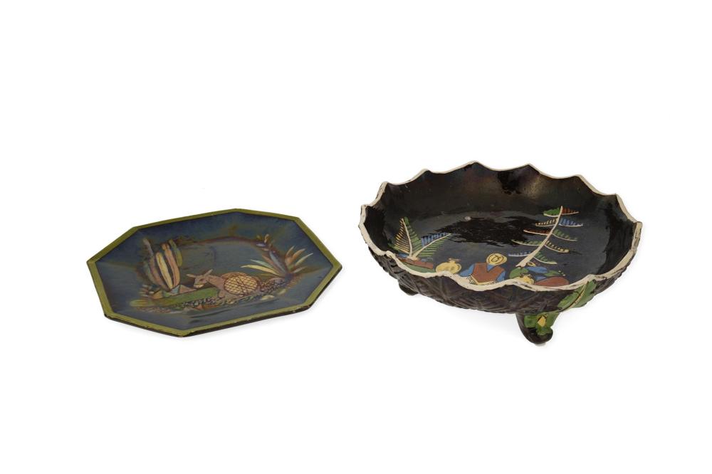 TWO TLAQUEPAQUE POTTERY SERVING