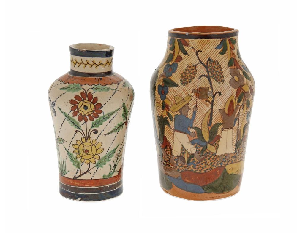 TWO TLAQUEPAQUE POTTERY VASESTwo