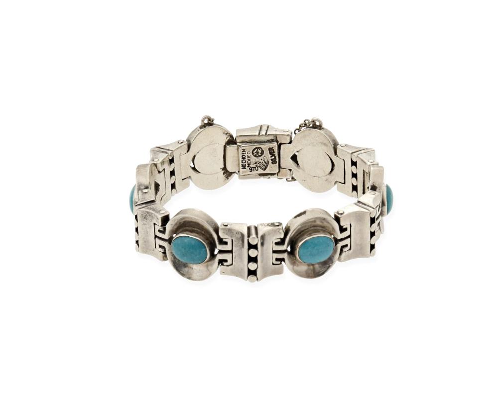 AN ANTONIO PINEDA SILVER AND TURQUOISE 3448a5