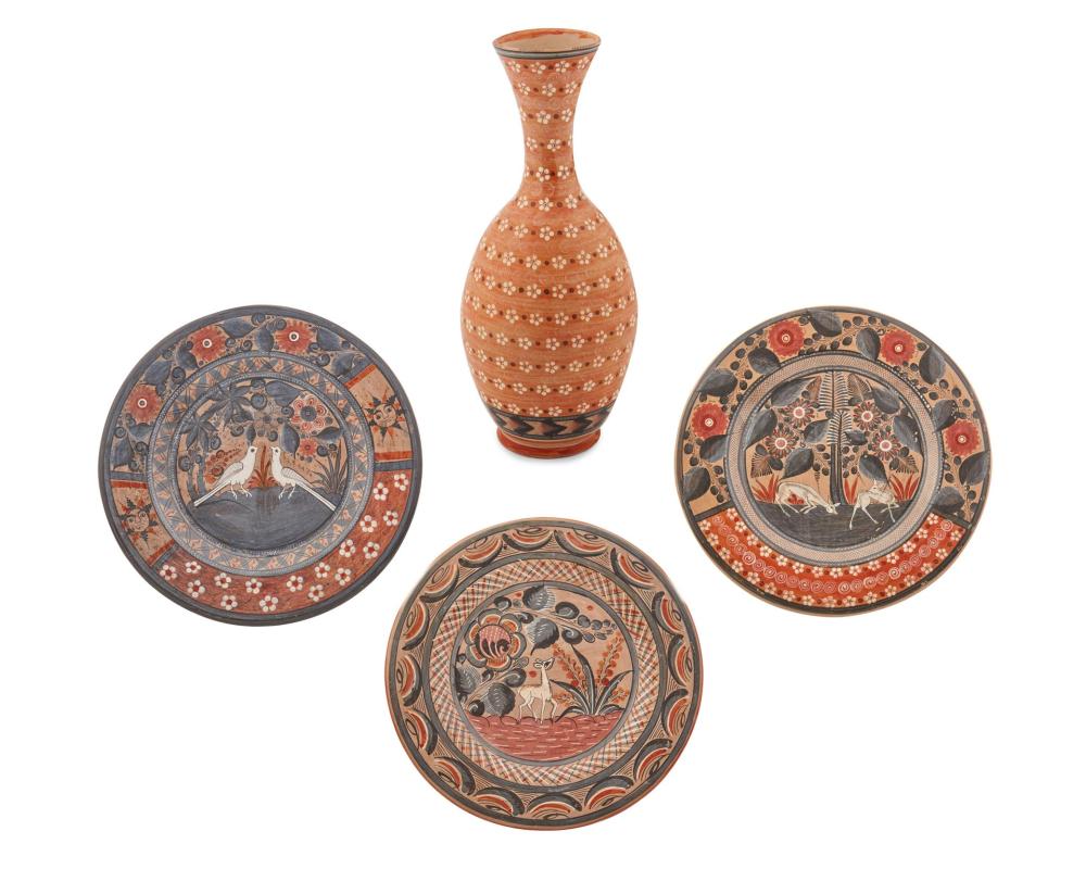 A GROUP OF TONAL POTTERY ITEMSA 3448d0