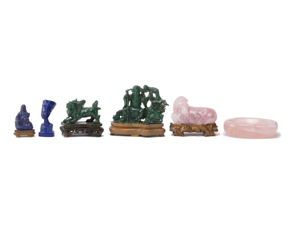 A GROUP OF CHINESE CARVED HARDSTONE