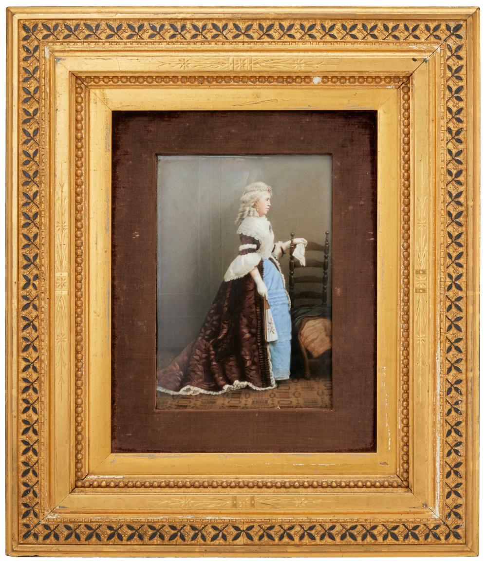 A FRAMED KPM PORTRAIT PLAQUEA framed