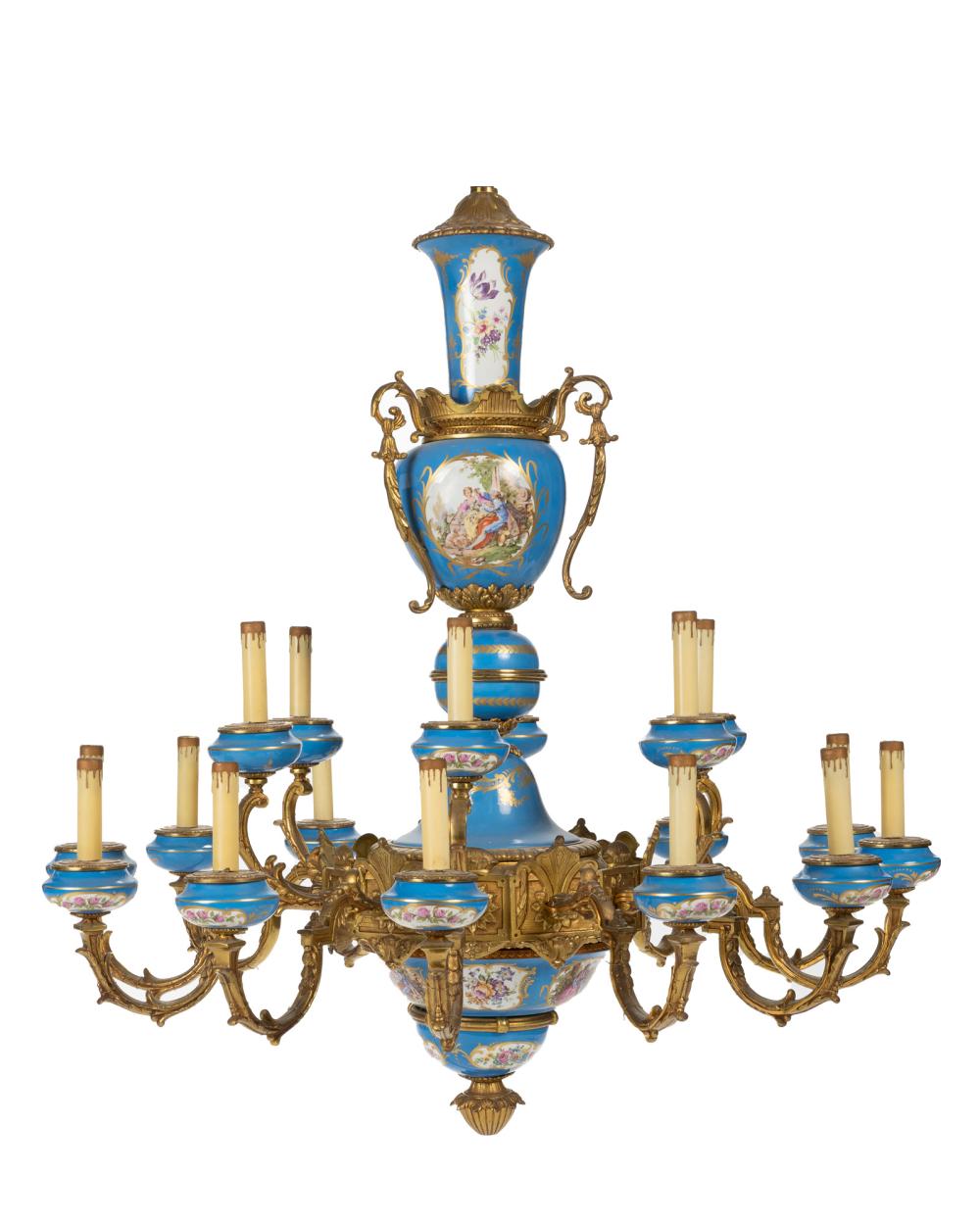 A SèVRES-STYLE GILT-BRONZE AND