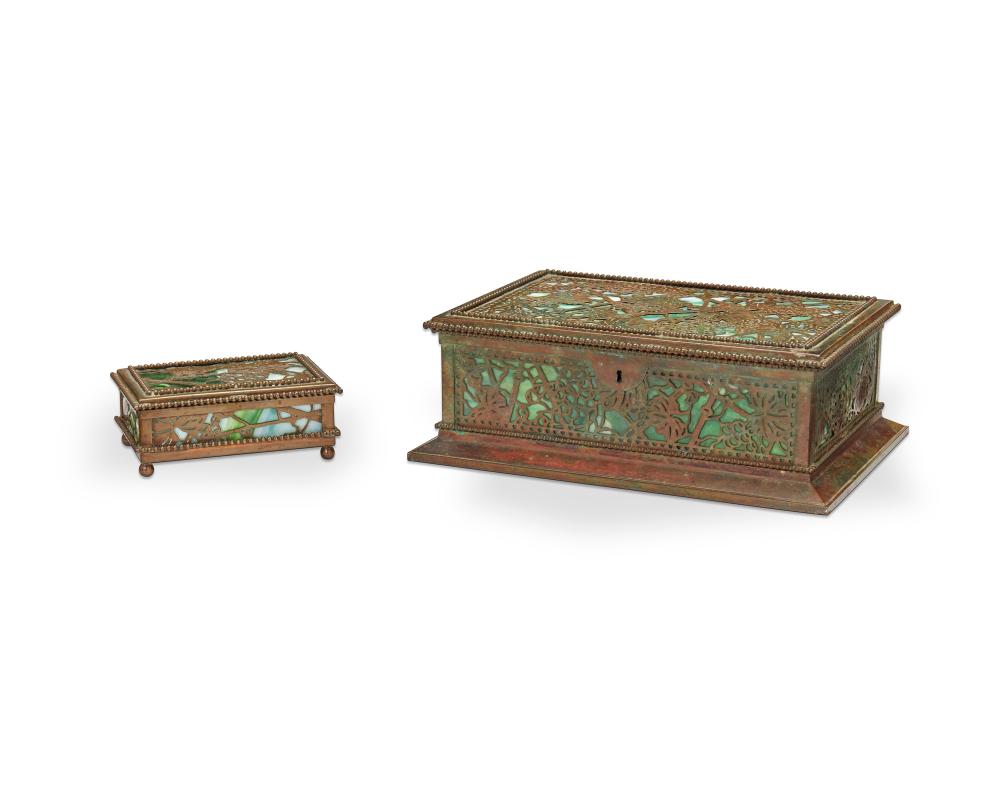 TWO TIFFANY STUDIOS GRAPE VINE DESK