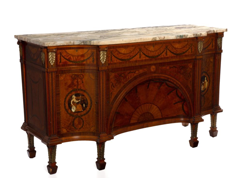 AN ENGLISH MARQUETRY BUFFETAn English