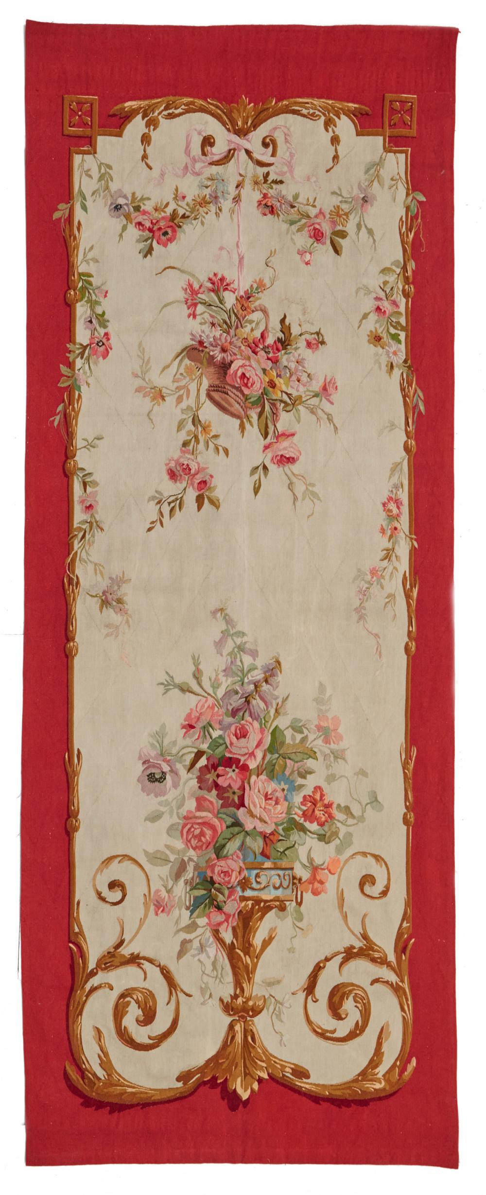 AN AUBUSSON WALL TAPESTRYAn Aubusson