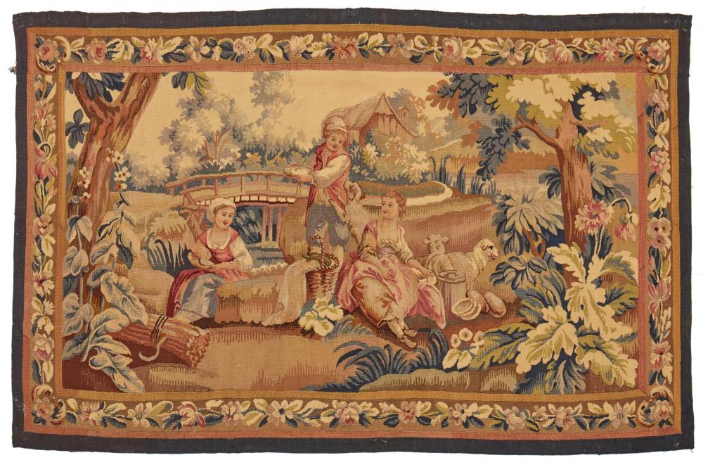 AN AUBUSSON WALL TAPESTRYAn Aubusson 344adc